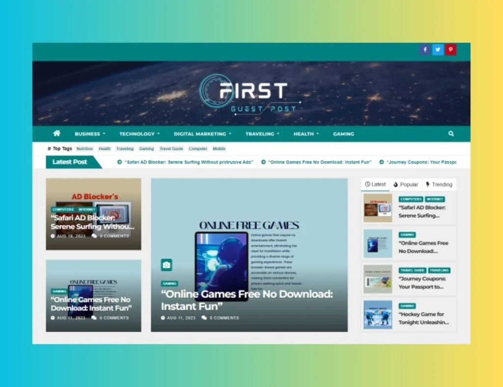 First Guest Post website portfolio preview