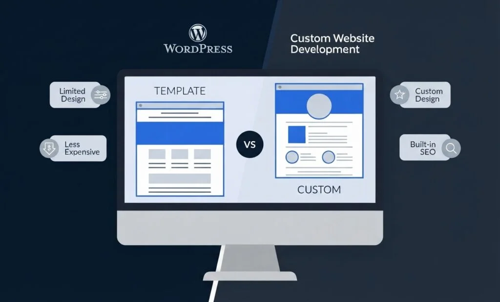 WordPress and custom website development comparison